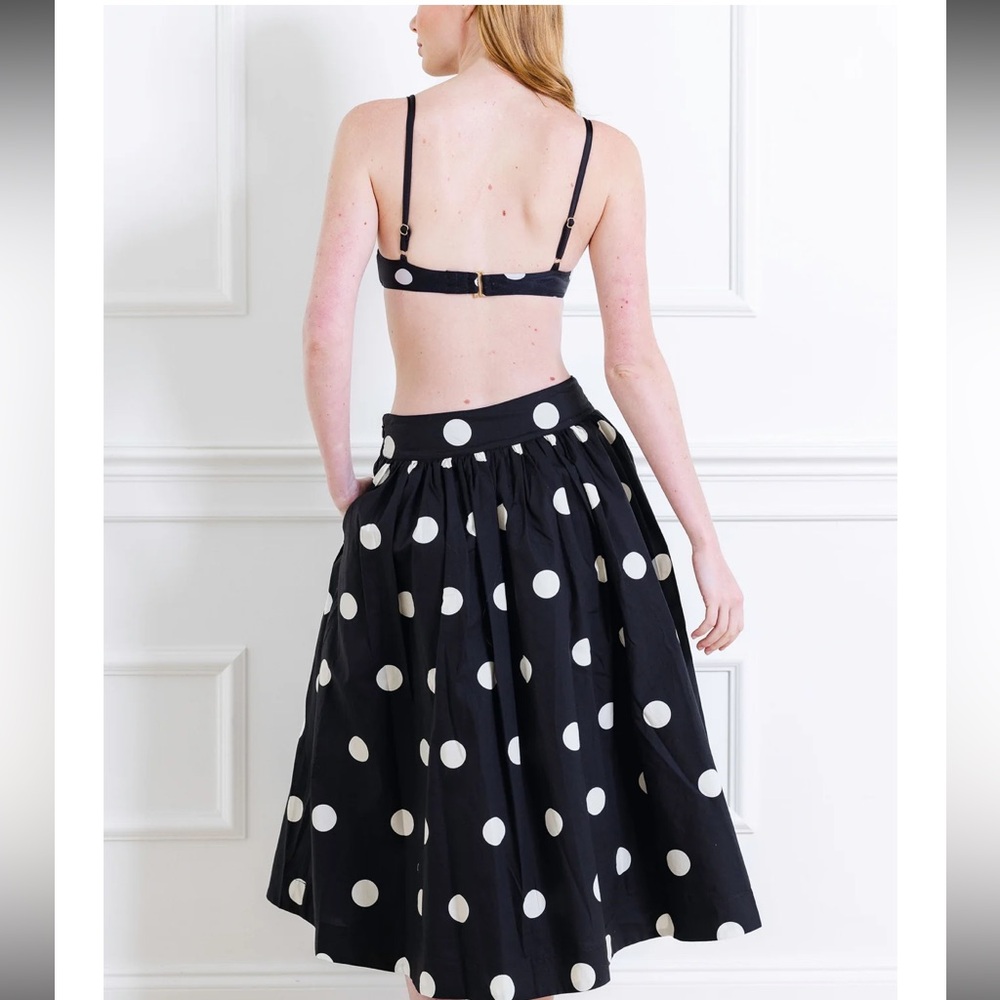 Ciao Lucia Zoe Skirt Polka Dot Midi- Black and White size 4 NWT - Picture 2 of 10